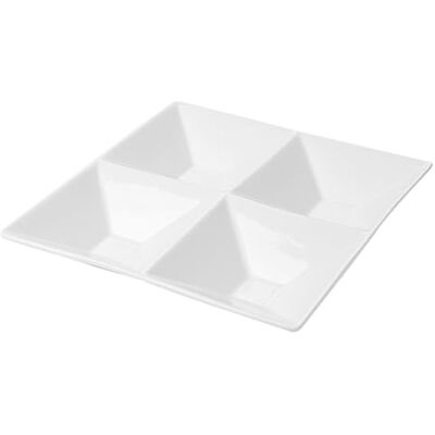Garcia de Pou Teller Quadrat 4 Fächer 24X24 Cm Weiss Porzellan 4 Un. Garcia de Pou Teller Quadrat 4 Fächer 24X24 Cm Weiss Porzellan 4 Un.