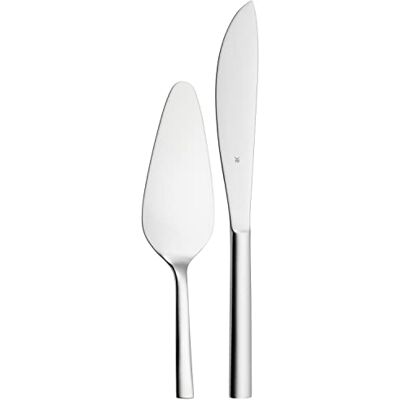 WMF Nuova Obst-/ Kuchenbesteck Set 2-teilig, Tortenmesser, Tortenheber, Cromargan Edelstahl poliert, spülmaschinengeeignet WMF Nuova Obst-/ Kuchenbesteck Set 2-teilig, Tortenmesser, Tortenheber, Cromargan Edelstahl poliert, spülmaschinengeeignet