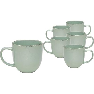 Van Well URBAN Kaffeebecher 32 cl grün 6er Set Steinzeug stylisch, handlicher Kaffee Tee Becher Van Well URBAN Kaffeebecher 32 cl grün 6er Set Steinzeug stylisch, handlicher Kaffee Tee Becher