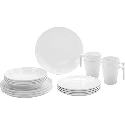 BRUNNER 0830160N.C7T Teller und Tassen-Set aus bruchsicherem Melamin, 16 Stück, Spherica BRUNNER 0830160N.C7T Teller und Tassen-Set aus bruchsicherem Melamin, 16 Stück, Spherica
