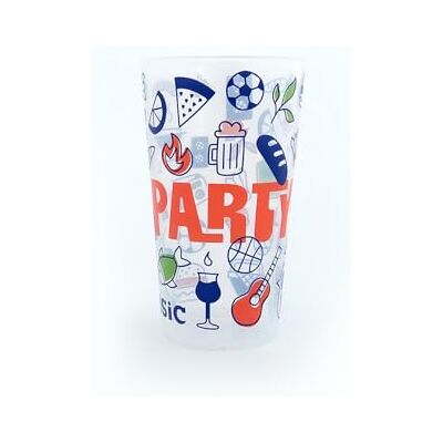 VelaHub , 20 Stück Plastic Mehrwegbecher, 300 ml bruchsichere Trinkbecher, für Getränkepartys und Events, mit Motiv Party VelaHub , 20 Stück Plastic Mehrwegbecher, 300 ml bruchsichere Trinkbecher, für Getränkepartys und Events, mit Motiv Party
