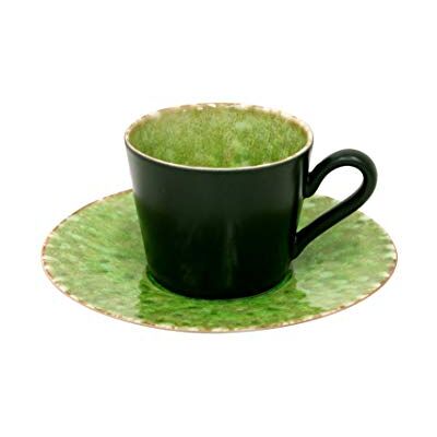 Costa Nova , Riviera Kollektion, Steinzeug Geschirr, Teetasse und Untertasse, tomate (grün), 0.19 L, 6 teilig Costa Nova , Riviera Kollektion, Steinzeug Geschirr, Teetasse und Untertasse, tomate (grün), 0.19 L, 6 teilig