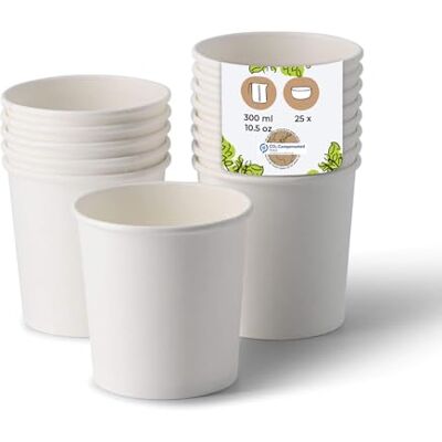 BIOZOYG Suppenbecher to go 25 Stück 300 ml / 12 oz, Ø 90 mm, weiß Suppenschüsseln Einweg Einweggeschirr Alternative zur Plastikschüssel To go Becher, Suppe, Soup Bowl BIOZOYG Suppenbecher to go 25 Stück 300 ml / 12 oz, Ø 90 mm, weiß Suppenschüsseln Einweg Einweggeschirr Alternative zur Plastikschüssel To go Becher, Suppe, Soup Bowl