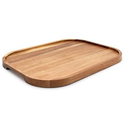 Bredemeijer großes Holz Serviertablett 40 x 30 cm Tablett aus edlem Akazien-Holz mit seitlichen Eingriffen für Snacks oder Getränke Bredemeijer großes Holz Serviertablett 40 x 30 cm Tablett aus edlem Akazien-Holz mit seitlichen Eingriffen für Snacks oder Getränke