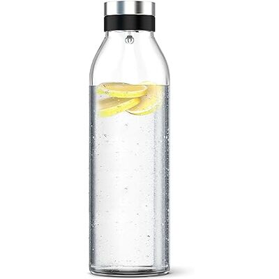 Emsa Flow Bottle Karaffe 1,3 l, Glas/Edelstahl, Einsteckdeckel mit automatischer Öffnung, tropffreier Ausgießer, passend für alle Standard-Kühlschranktüren, N4160600 Emsa Flow Bottle Karaffe 1,3 l, Glas/Edelstahl, Einsteckdeckel mit automatischer Öffnung, tropffreier Ausgießer, passend für alle Standard-Kühlschranktüren, N4160600