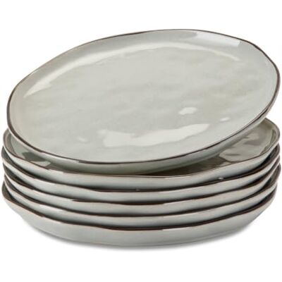 Loberon Teller 6er Set Biarré, grau unebenes, ursprüngliches Design, mediterraner Charakter, Geschirr, spülmaschinenfest, Tischaccessoires, Steinzeug Loberon Teller 6er Set Biarré, grau unebenes, ursprüngliches Design, mediterraner Charakter, Geschirr, spülmaschinenfest, Tischaccessoires, Steinzeug