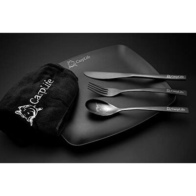 CarpLife Products Ltd CarpLife Ess-Set Karpfenangeln Teller und Besteck-Set Mikrofasertuch CarpLife Products Ltd CarpLife Ess-Set Karpfenangeln Teller und Besteck-Set Mikrofasertuch