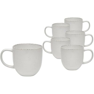 Van Well URBAN Kaffeebecher 32 cl creme 6er Set Steinzeug stylisch, handlicher Kaffee Tee Becher Van Well URBAN Kaffeebecher 32 cl creme 6er Set Steinzeug stylisch, handlicher Kaffee Tee Becher