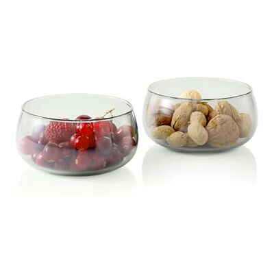 AdHoc Yuna Dessertgläser kleine (2er set) 330 ml, mundgeblasenes Glas, Skandinavisches Design, hitzebeständig, kleine Schälchen für Obst und Nüsse, dekorativ nachtisch Gläser set, transparente/grau AdHoc Yuna Dessertgläser kleine (2er set) 330 ml, mundgeblasenes Glas, Skandinavisches Design, hitzebeständig, kleine Schälchen für Obst und Nüsse, dekorativ nachtisch Gläser set, transparente/grau