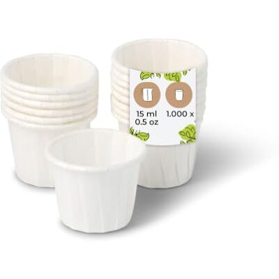 BIOZOYG 1000 Stück Papier-Becher 15 ml weiß Dipbecher Saucenbecher BIOZOYG 1000 Stück Papier-Becher 15 ml weiß Dipbecher Saucenbecher