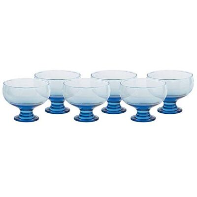 CRISTALICA Eiscremeglas Eisbecher Desserschale blau Puro Colori 6er-Set 320ml Gelato CRISTALICA Eiscremeglas Eisbecher Desserschale blau Puro Colori 6er-Set 320ml Gelato