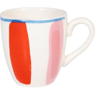 Blond Amsterdam Mini-Becher Streifen Rosa Rot, 200ml Keramik, Streifen Design, Für Espresso & Tee, Mikrowellengeeignet, Handwäsche empfohlen Blond Amsterdam Mini-Becher Streifen Rosa Rot, 200ml Keramik, Streifen Design, Für Espresso & Tee, Mikrowellengeeignet, Handwäsche empfohlen