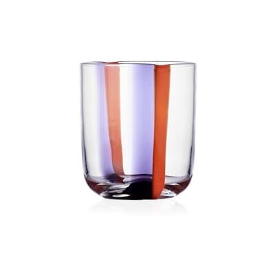 Ichendorf Milano Tumbler, Lila und Orange U, Kollektion Gesti, 35 cl, mundgeblasenes Glas, handgefertigt Ichendorf Milano Tumbler, Lila und Orange U, Kollektion Gesti, 35 cl, mundgeblasenes Glas, handgefertigt