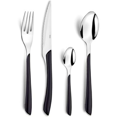 Amefa ECLAT Besteck-Set - 16-teilig für 8 | Edelstahl, Schwarze Griffe Amefa ECLAT Besteck-Set - 16-teilig für 8 | Edelstahl, Schwarze Griffe