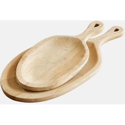 Loberon Tablett 2er Set Nolaria, braun zwei Größen Natürliche Maserung mit Aufhängeöse mit Serviergriff Tischaccessoires Mangoholz Loberon Tablett 2er Set Nolaria, braun zwei Größen Natürliche Maserung mit Aufhängeöse mit Serviergriff Tischaccessoires Mangoholz