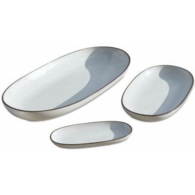 Loberon Servierplatte 3er Set Biarré, weiß verschiedene Größen, handgetöpfert, mediterraner Charakter, Geschirr, Tischdekoration, Tischaccessoires, Steinzeug Loberon Servierplatte 3er Set Biarré, weiß verschiedene Größen, handgetöpfert, mediterraner Charakter, Geschirr, Tischdekoration, Tischaccessoires, Steinzeug