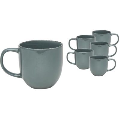 Van Well URBAN Kaffeebecher 32 cl grau 6er Set Steinzeug stylisch, handlicher Kaffee Tee Becher Van Well URBAN Kaffeebecher 32 cl grau 6er Set Steinzeug stylisch, handlicher Kaffee Tee Becher