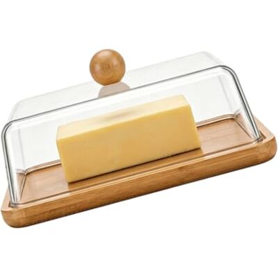Alksubbm Butterbehälter mit transparentem Deckel, L Tablett für Frühstücksaufstrich-Service, Kühlschrankregal, einfache Handhabung Alksubbm Butterbehälter mit transparentem Deckel, L Tablett für Frühstücksaufstrich-Service, Kühlschrankregal, einfache Handhabung