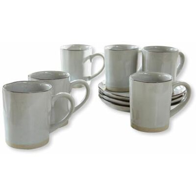 Loberon Tasse 6er Set Biarré, grau handgefertigt und glasiert, rustikaler Charme, spülmaschinenfest, Geschirr, Tischaccessoires, Tischdekoration, Steinzeug Loberon Tasse 6er Set Biarré, grau handgefertigt und glasiert, rustikaler Charme, spülmaschinenfest, Geschirr, Tischaccessoires, Tischdekoration, Steinzeug
