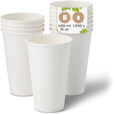 BIOZOYG 1000 Stück Kaffeebecher Pappbecher 400ml / 16 oz Ø 90 mm weiß Einwegbecher plastikfrei Becher aus nachhaltiger Forstwirtschaft Kaffeebecher Einweg BIOZOYG 1000 Stück Kaffeebecher Pappbecher 400ml / 16 oz Ø 90 mm weiß Einwegbecher plastikfrei Becher aus nachhaltiger Forstwirtschaft Kaffeebecher Einweg