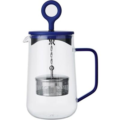 La Cafetière Gyro Spinfuser Teekanne, blau, für 4 Tassen, Glas, für losen und Kräuter-Tee, mit feinmaschigem Edelstahl-Filtersieb, hitzebeständiges Borosilikatglas, Dreh- und Tauch-Design, 1,25 l La Cafetière Gyro Spinfuser Teekanne, blau, für 4 Tassen, Glas, für losen und Kräuter-Tee, mit feinmaschigem Edelstahl-Filtersieb, hitzebeständiges Borosilikatglas, Dreh- und Tauch-Design, 1,25 l