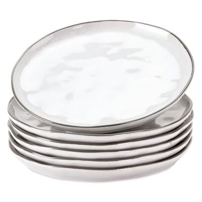 Loberon Dessertteller 6er Set Biarré, weiß Mediterraner Charme, Glänzende Glasur, Reizvoll Unebene Optik, Spülmaschinenfest, Geschirr, Tischaccessoires, Steinzeug Loberon Dessertteller 6er Set Biarré, weiß Mediterraner Charme, Glänzende Glasur, Reizvoll Unebene Optik, Spülmaschinenfest, Geschirr, Tischaccessoires, Steinzeug