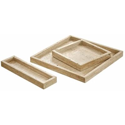Loberon Tablett 3er Set Tavone, beige Echtes Travertin, Stapelbar & dekorativ, Drei Größen im Set Loberon Tablett 3er Set Tavone, beige Echtes Travertin, Stapelbar & dekorativ, Drei Größen im Set