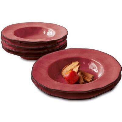 Loberon Suppenteller 6er Set Biarré, rot zeitloses Design, natürlicher Charme, spülmaschinenfest, Geschirr, Tischaccessoires, Tischdekoration, Steinzeug Loberon Suppenteller 6er Set Biarré, rot zeitloses Design, natürlicher Charme, spülmaschinenfest, Geschirr, Tischaccessoires, Tischdekoration, Steinzeug