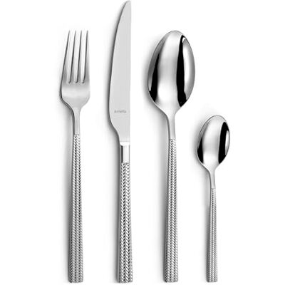 Amefa 24-teiliges Tafelbesteck für 6 Personen – Chic – Edelstahl 18/0, glänzende Oberfläche – Edelstahl Amefa 24-teiliges Tafelbesteck für 6 Personen – Chic – Edelstahl 18/0, glänzende Oberfläche – Edelstahl