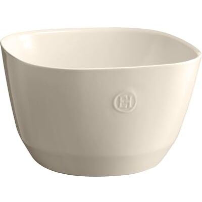 Emile Henry Salatschüssel aus Keramik, hergestellt in Frankreich, groß, 26 x 26 x 15,9 cm, 5,85 l, Ton Emile Henry Salatschüssel aus Keramik, hergestellt in Frankreich, groß, 26 x 26 x 15,9 cm, 5,85 l, Ton