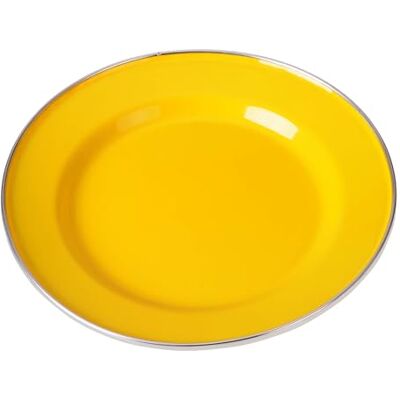 GRÄWE Campingteller, Klein, Ø 20 cm, Gelb, Emaille, Frühstücksteller, Outdoor-Teller, Reiseteller, Picknick-Teller GRÄWE Campingteller, Klein, Ø 20 cm, Gelb, Emaille, Frühstücksteller, Outdoor-Teller, Reiseteller, Picknick-Teller