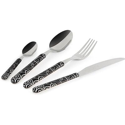 Excelsa Magic Black Besteck-Set, Edelstahl, Griff aus Kunststoff, 16-teilig Excelsa Magic Black Besteck-Set, Edelstahl, Griff aus Kunststoff, 16-teilig