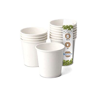 GREENBOX Bio Espressobecher Einweg I Einmal Trinkbecher Probierbecher Partybedarf Becher biologisch abbaubar, kompostierbar I Bio Einwegbecher weiß, unbedruckt 50 Stück 100ml 4 oz GREENBOX Bio Espressobecher Einweg I Einmal Trinkbecher Probierbecher Partybedarf Becher biologisch abbaubar, kompostierbar I Bio Einwegbecher weiß, unbedruckt 50 Stück 100ml 4 oz