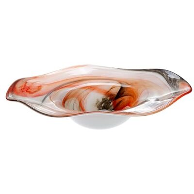 GLAS art Schale Smoky Glas orange, schwarz, weiß lebensmittelgeeignet Ø 41cm Dekoschale GLAS art Schale Smoky Glas orange, schwarz, weiß lebensmittelgeeignet Ø 41cm Dekoschale