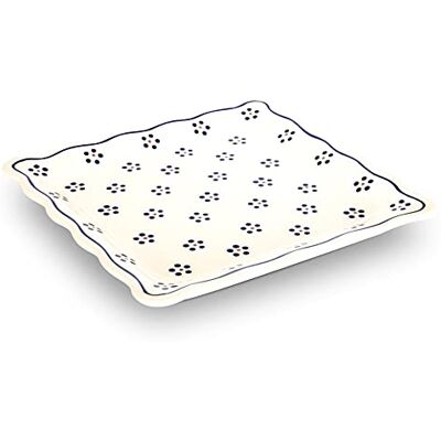 Bunzlauer keramik flacher Teller (Esstelller) viereckig, 23.8x23.8cm, H=2,2 cm, Dekor 1 Bunzlauer keramik flacher Teller (Esstelller) viereckig, 23.8x23.8cm, H=2,2 cm, Dekor 1