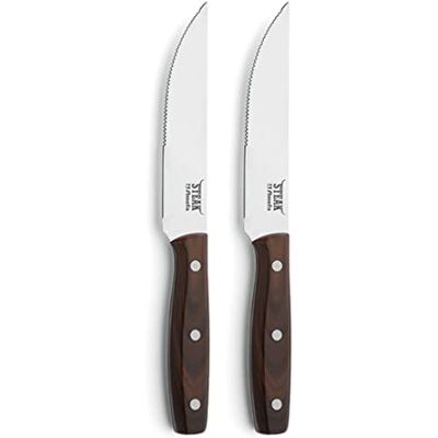 Amefa PORTERHOUSE Steakmesser Set 2-teilig Kunststoffgriff in Holzoptik Wellenschliff Messer Edelstahl 13/0 hochglanzpoliert Handreinigung Mit Etui Grill Zubehör Steak Besteck Set Amefa PORTERHOUSE Steakmesser Set 2-teilig Kunststoffgriff in Holzoptik Wellenschliff Messer Edelstahl 13/0 hochglanzpoliert Handreinigung Mit Etui Grill Zubehör Steak Besteck Set
