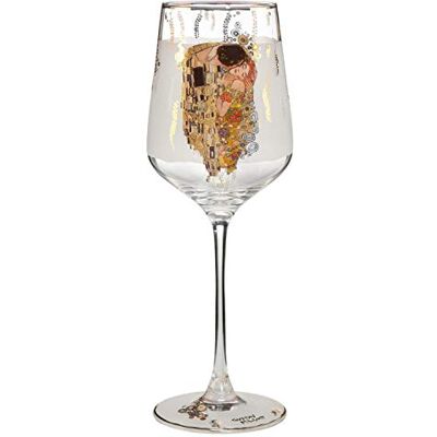 Goebel Klimt Weinglas aus Glas mit dem Motiv Der Kuss 0,45L, Maße: 8,5cm x 8,5cm x 25cm, 66-926-68-1 Goebel Klimt Weinglas aus Glas mit dem Motiv Der Kuss 0,45L, Maße: 8,5cm x 8,5cm x 25cm, 66-926-68-1