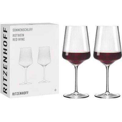 RITZENHOFF 6302002 Rotweinglas-Set 540 ml 6er Set Serie Sonnenschliff 6 Stück mit Reliefstruktur Made in Germany Artikelnr. 6302002, Serie Sonnenschliff, 6 Rotweingläser 540 ml, Kristallglas, spülmaschinenfest RITZENHOFF 6302002 Rotweinglas-Set 540 ml 6er Set Serie Sonnenschliff 6 Stück mit Reliefstruktur Made in Germany Artikelnr. 6302002, Serie Sonnenschliff, 6 Rotweingläser 540 ml, Kristallglas, spülmaschinenfest