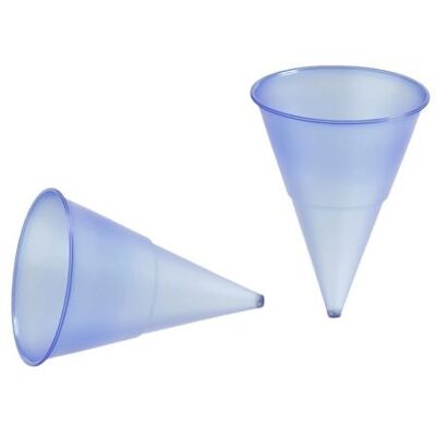 PAPSTAR Spitzbecher, PP 115 ml Ø 7,03 cm 9,5 cm blau Blue Cone. EinwegSpitzbecher, PP. Menge: 5000 St PAPSTAR Spitzbecher, PP 115 ml Ø 7,03 cm 9,5 cm blau Blue Cone. EinwegSpitzbecher, PP. Menge: 5000 St