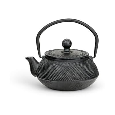 Bredemeijer kleine gusseiserne Asia Mini Teekanne Induktion 0.5 Liter schwarze emaillierte Gusskanne mit Edelstahlfilter-Siebeinsatz Bredemeijer kleine gusseiserne Asia Mini Teekanne Induktion 0.5 Liter schwarze emaillierte Gusskanne mit Edelstahlfilter-Siebeinsatz