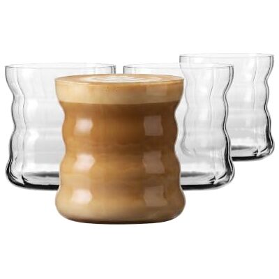 Krosno Kaffeegläser für Latte, Cappuccino und Flat White 4er-Set 330 ml, Kollektion Coffee Moments – Bleifreies Kristallglas – Minimalistische Gläser für Kaffee und Tee, spülmaschinenfest Krosno Kaffeegläser für Latte, Cappuccino und Flat White 4er-Set 330 ml, Kollektion Coffee Moments – Bleifreies Kristallglas – Minimalistische Gläser für Kaffee und Tee, spülmaschinenfest