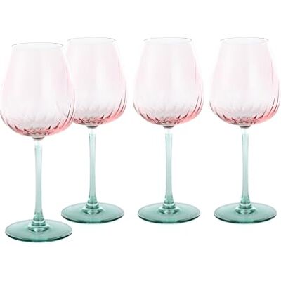 Creatable , 24586, Serie Swirly Spring, 4-teiliges Geschirrset für 4 Personen, Weinglas Set aus Glas, Made in Europe Creatable , 24586, Serie Swirly Spring, 4-teiliges Geschirrset für 4 Personen, Weinglas Set aus Glas, Made in Europe