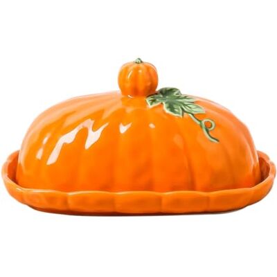 AWJUWHBJ Frühstückstisch Butterhalter Keramik überzogenes, A Dessert und Thekendisplay, Servierstück mit Deckel für Herbstveranstaltungen AWJUWHBJ Frühstückstisch Butterhalter Keramik überzogenes, A Dessert und Thekendisplay, Servierstück mit Deckel für Herbstveranstaltungen