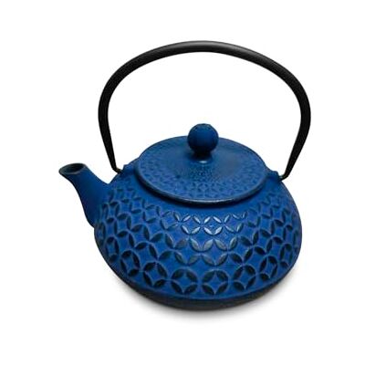 H&H Teekanne aus emailliertem Gusseisen, 0,80 l, mit Filter aus Edelstahl, Blau, geeignet für alle Herdarten, einschließlich Induktion H&H Teekanne aus emailliertem Gusseisen, 0,80 l, mit Filter aus Edelstahl, Blau, geeignet für alle Herdarten, einschließlich Induktion