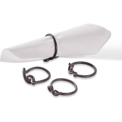 Loberon Serviettenring 4er Set Astor, schwarz Hochwertiges Gusseisen, Wunderschöne Patina, Jeder Ring mit eigenem Design Loberon Serviettenring 4er Set Astor, schwarz Hochwertiges Gusseisen, Wunderschöne Patina, Jeder Ring mit eigenem Design