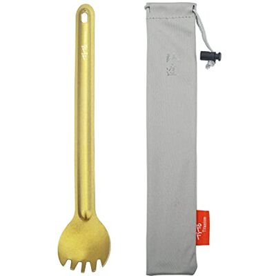 TiTo Titanium Camping Besteck Spork/Löffel,Outdoor Spork mit Langen Griff Tragbare Ultraleichtes Wiederverwendbare für Picknick mit Aufbewahrungstasche Rucksackreisen(Bright Golden Spork) TiTo Titanium Camping Besteck Spork/Löffel,Outdoor Spork mit Langen Griff Tragbare Ultraleichtes Wiederverwendbare für Picknick mit Aufbewahrungstasche Rucksackreisen(Bright Golden Spork)
