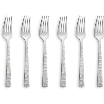 Amefa FELICITY Kuchengabel Set 6-teilig, Hochwertige Kuchengabeln 6 Stück, Gehämmert, Besteck Set im Hammerschlag-Design, 18/0 Gabeln 6 Stück Edelstahl spülmaschinenfest Amefa FELICITY Kuchengabel Set 6-teilig, Hochwertige Kuchengabeln 6 Stück, Gehämmert, Besteck Set im Hammerschlag-Design, 18/0 Gabeln 6 Stück Edelstahl spülmaschinenfest