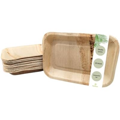 DeinPack 25 Palmblatt Teller eckig 24x16x2,5cm Bio Einweggeschirr biologisch abbaubar Partygeschirr Einmalgeschirr Wegwerfgeschirr Snackschale Teller kompostierbar DeinPack 25 Palmblatt Teller eckig 24x16x2,5cm Bio Einweggeschirr biologisch abbaubar Partygeschirr Einmalgeschirr Wegwerfgeschirr Snackschale Teller kompostierbar