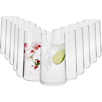 Krosno Longdrinkgläser 12er Set, 550 ml, Avant-Garde Kollektion Wasserglas, Getränke, Bleifreies Kristallgläser , für Wasser, Limonade, Spülmaschinenfest, für Zuhause und Bar Krosno Longdrinkgläser 12er Set, 550 ml, Avant-Garde Kollektion Wasserglas, Getränke, Bleifreies Kristallgläser , für Wasser, Limonade, Spülmaschinenfest, für Zuhause und Bar