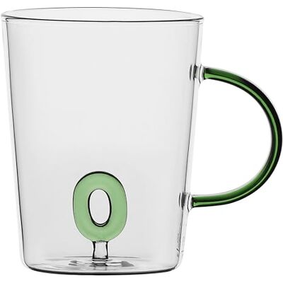 LA PORCELLANA BIANCA Tasse Buchstabe 'O' aus Borosilikatglas, Fassungsvermögen 400 cc, Kollektion Allalettera LA PORCELLANA BIANCA Tasse Buchstabe 'O' aus Borosilikatglas, Fassungsvermögen 400 cc, Kollektion Allalettera